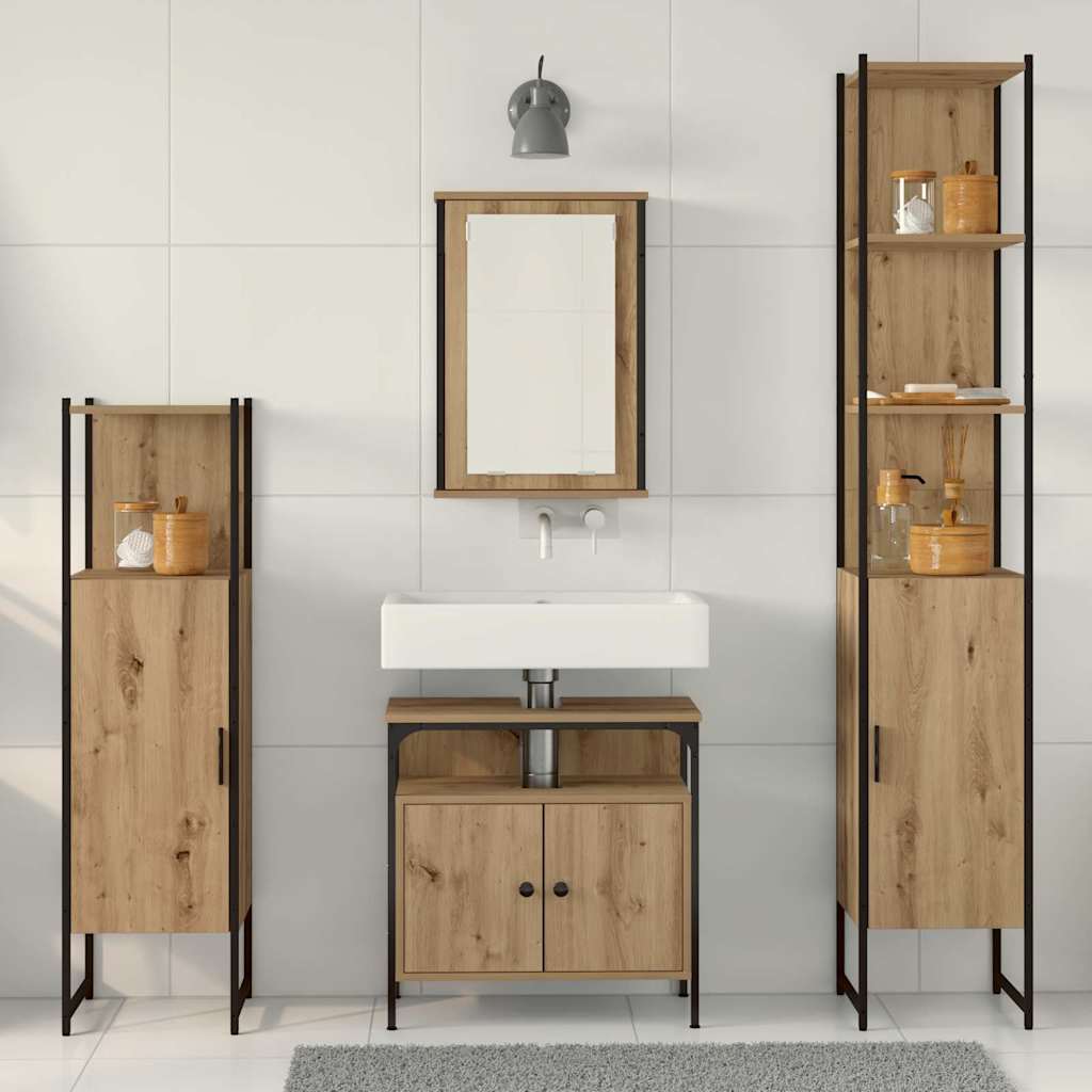 Bathroom Furniture Set 4 pcs Artisan oak 33 x 33 x 185.5 cm
